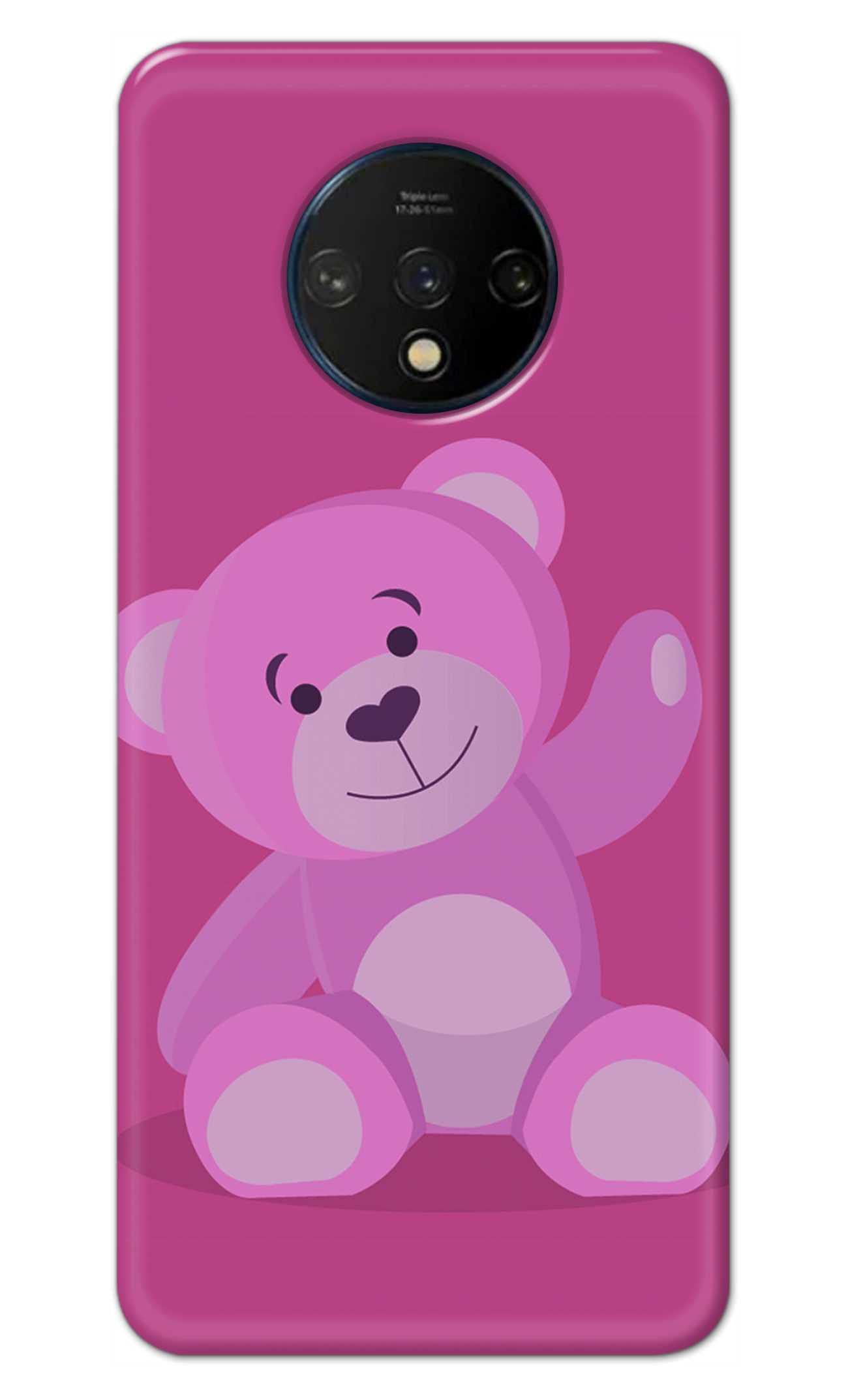 RGSVCasesTeddy Bear Waving Hand Printed Designer Hard Back Case Cover for OnePlus 7T -(BT) RSV2003