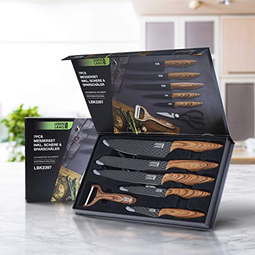 LEBENLANG-cuchillos-cocina-7-piezas-con-pelador-y-tijeras-de-cocina-set-cuchillos-de-cocina-juego-de-cuchillos-de-cocina-cocinero-accesorios-de-cocina-negro-cuchillo-de-corte-afilado-cuchillo