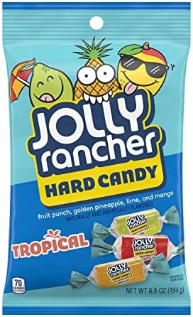JOLLY RANCHER Assorted Tropical Fruit Flavored Hard Candy, Bulk, Individually Wrapped, 6.5 oz Bags (12 Count)