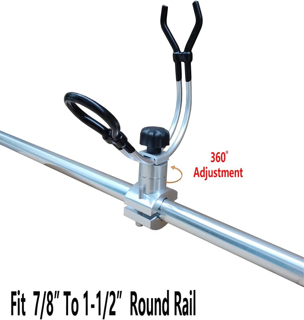 BroCraft Aluminum Rail Mount Clamp on Rod Holder / Pontoon Boat Square Mount Rod Holder