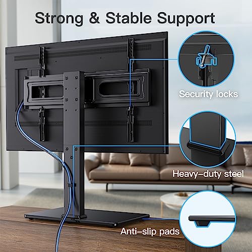 PERLESMITH Universal Swivel TV Stand Mount For 3765,70,75 Inch LCD OLED Flat
