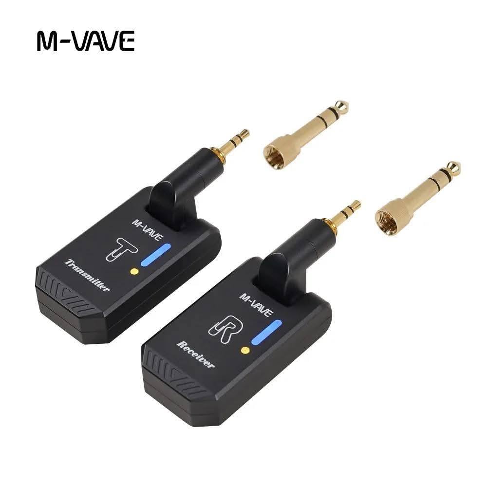 M-VAVE WS13 - Sistema wireless per chitarra a 5,8 GHz, trasmettitore e ricevitore ricaricabili per chitarra elettrica e basso, sistema wireless plug and play con custodia di ricarica, jack da 6,35 mm