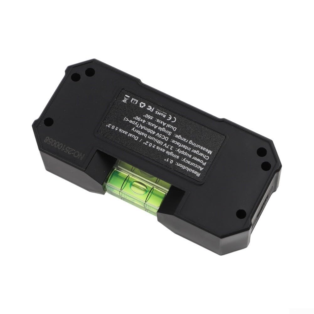 Caja de nivel digital inclinómetro de doble pantalla, imán fuerte, resolución de 0,1° para carpintería (DC170)