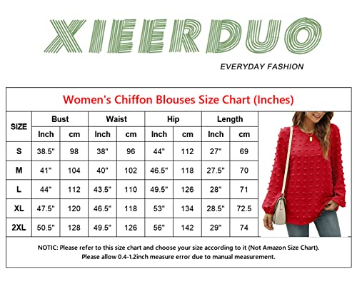 Plus Size Tops For Women Business Casual Long Sleeve Shirts For Work Christmas Red Xxl #TOP4