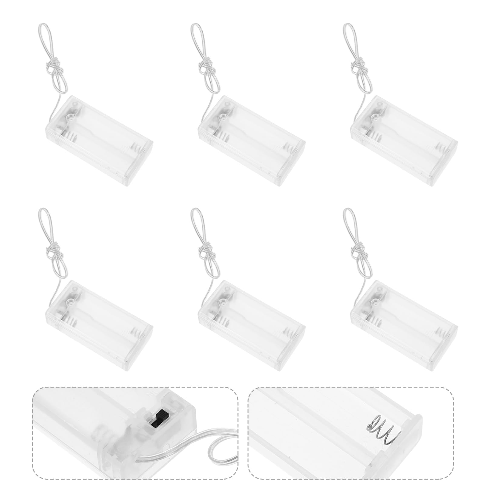 Mipcase 5 Set Stringa Di Luce Scatola Della Batteria Custodia Della Batteria Porta Aa Guscio Della Trasparente Abs 10 pezzi * 5