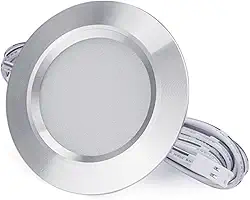 Luz de Armário Ultra-fina com LED Embutido Redonda para Vitrine Roupa