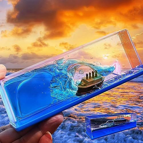 Image of Ptaexcel Unsinkable Boat In A Box, Cruise Ship Toy Fluid Drift Bottle Model Decoration Home Toys Gift.-Kids, Multicolor | Exquisite boxed model ornament, stylish home decor. Great gift choice for Christmas, birthday and various holiday celebration