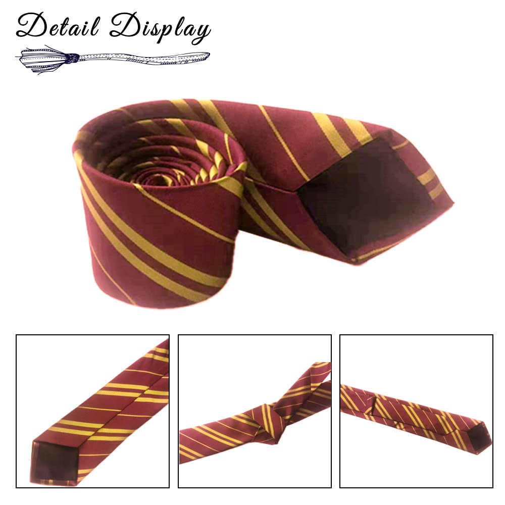 NMKL Gryffindor Tie Cosplay Tie for Party Costume Wizard School Tie Necktie Halloween Christmas Party Fancy Dress Costume Accessories - Image 2