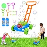 Bubble Lawn Mower Automatic Bubble Machine for Kids, Toddler Bubble Toys for 3 4 5 Year Old Boys Girls, Outdoor Push Toys for Toddlers 1-3, Christmas Halloween Birthday Gifts for Preschool Baby