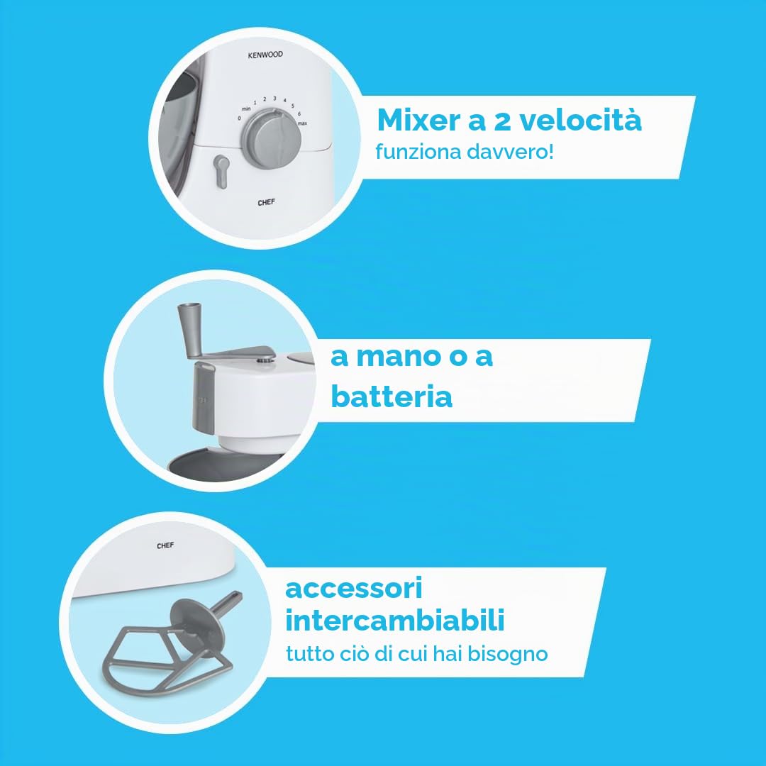 CASDON Kenwood Mixer | Mixer giocattolo per bambini dai 3 anni in su | Perfetto per i fornai in erba che amano mescolare cibo vero!
