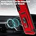 SunStory Phone Case for Samsung Galaxy A15 5G Case with HD Screen Protector & Slide Camera Cover & Rotated Ring Kickstand, [Military-Grade] Phone Case for Galaxy A15 5G (Red)