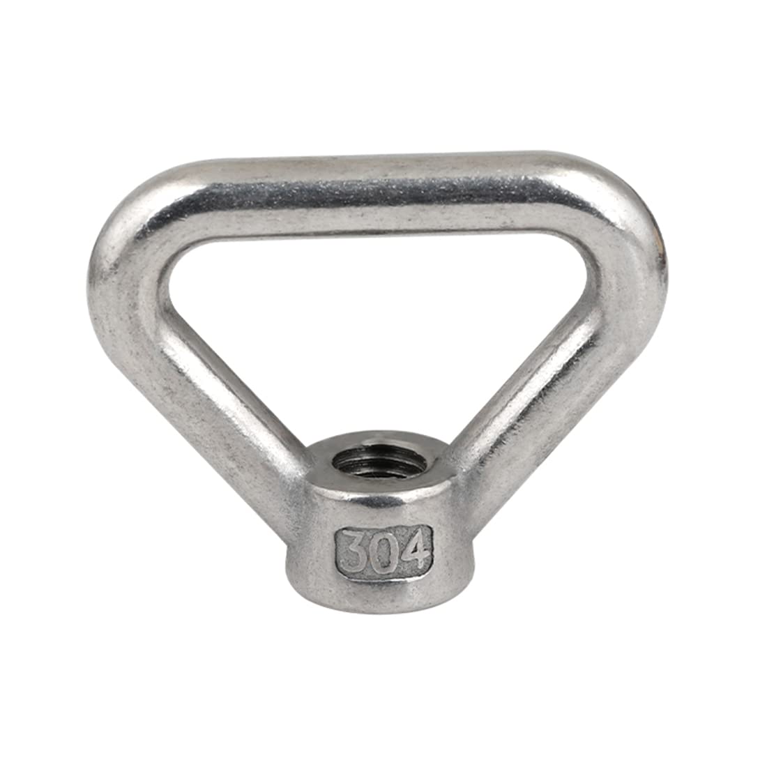 10pcs M8 Eye Nuts – 304 Stainless Steel Triangle Ring Nuts With 8mm / 0.3in Hole – Silver Fasteners For Screws & Bolts