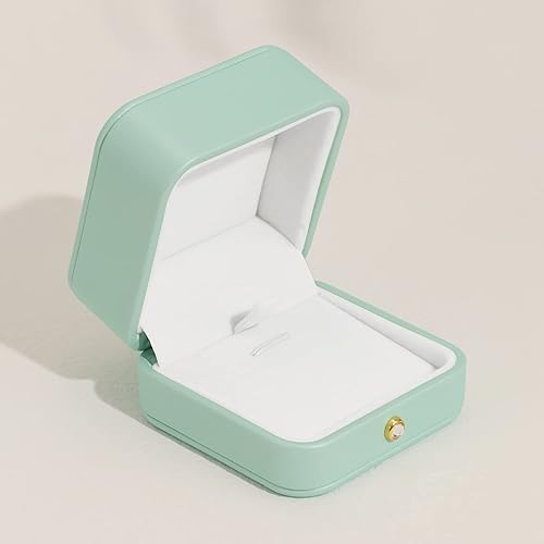 Miniatura 7 de Oirlv Magnífico collar verde menta caja de regalo de cuero collar cajas para joyería regalo terciopelo interior colgante caja