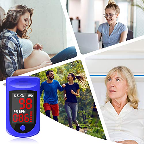 Finger Pulse Oximeter - Nicwell Accurate Oximeter Blood Oxygen Saturation Monitor for SpO2 Levels and Pulse Rate, Heart Rate Monitor with Lanyard - Thumbnail 4