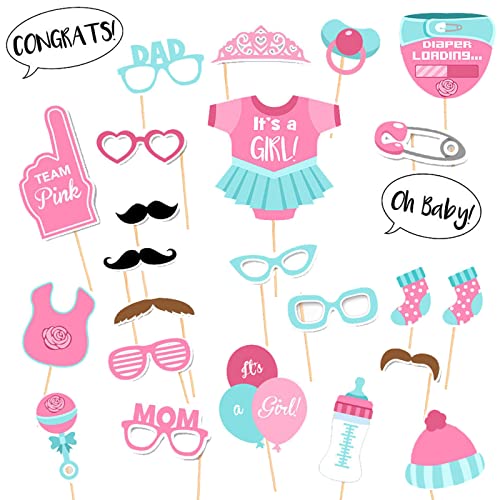 Menina bebé manta bebé shower, 25 unidades Photocall foto Prop para decoração de festa recém-nascidos (rosa)