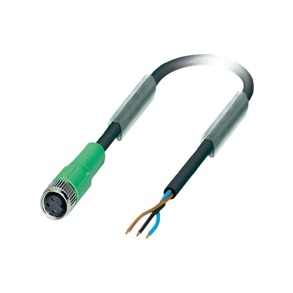 Phoenix Contact Schwarzgrau Sac-3P-1.5-Pur/M 8Fs Sensor/Aktor-Kabel, 3 Polig, Pur Halogenfrei, Freies Leitungsende, Buchse Gerade M8, 1.5M Kabellänge, Schwarz/Grau