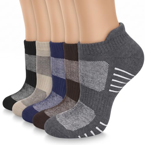 Image of 5 Pairs Copper Compression Socks for Women & Men - Ankle Plantar Fasciitis Arch Support Running Socks for Athletic