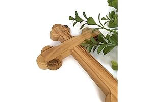 7" Olive Wood Wall Hanging Cross for Baptism and Confirmation