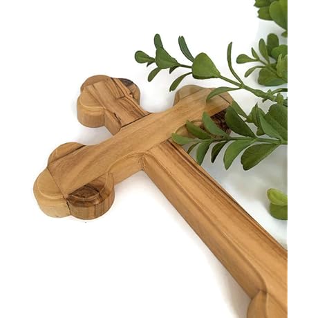 7" Olive Wood Wall Hanging Cross for Baptism and Confirmation