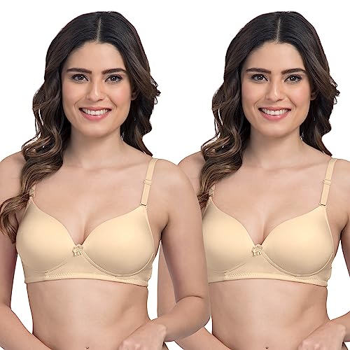 Image of Tweens - Heavily Padded Semi Push-Up Bra - Polyamide Fabric - 3 /4th Coverage, Wireless, Multiway Straps, Seamless - Everyday T-Shirt Bra