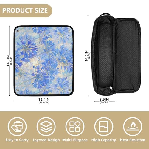 Bolsa de viaje para planchas de pelo Deep Blue Flowers miniatura 4