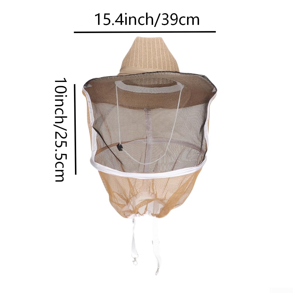 Cappello per apicoltura, confezione da 2 pezzi, in rete traspirante, per apicoltori, cotone e lino, pesca, escursionismo, 39 x 25 cm