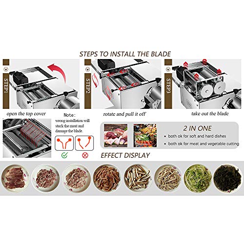 Elektrischer Fleischschneider aus Edelstahl Professioneller Stahlschneider Allesschneider Kommerzieller 2-1… – Bild 7