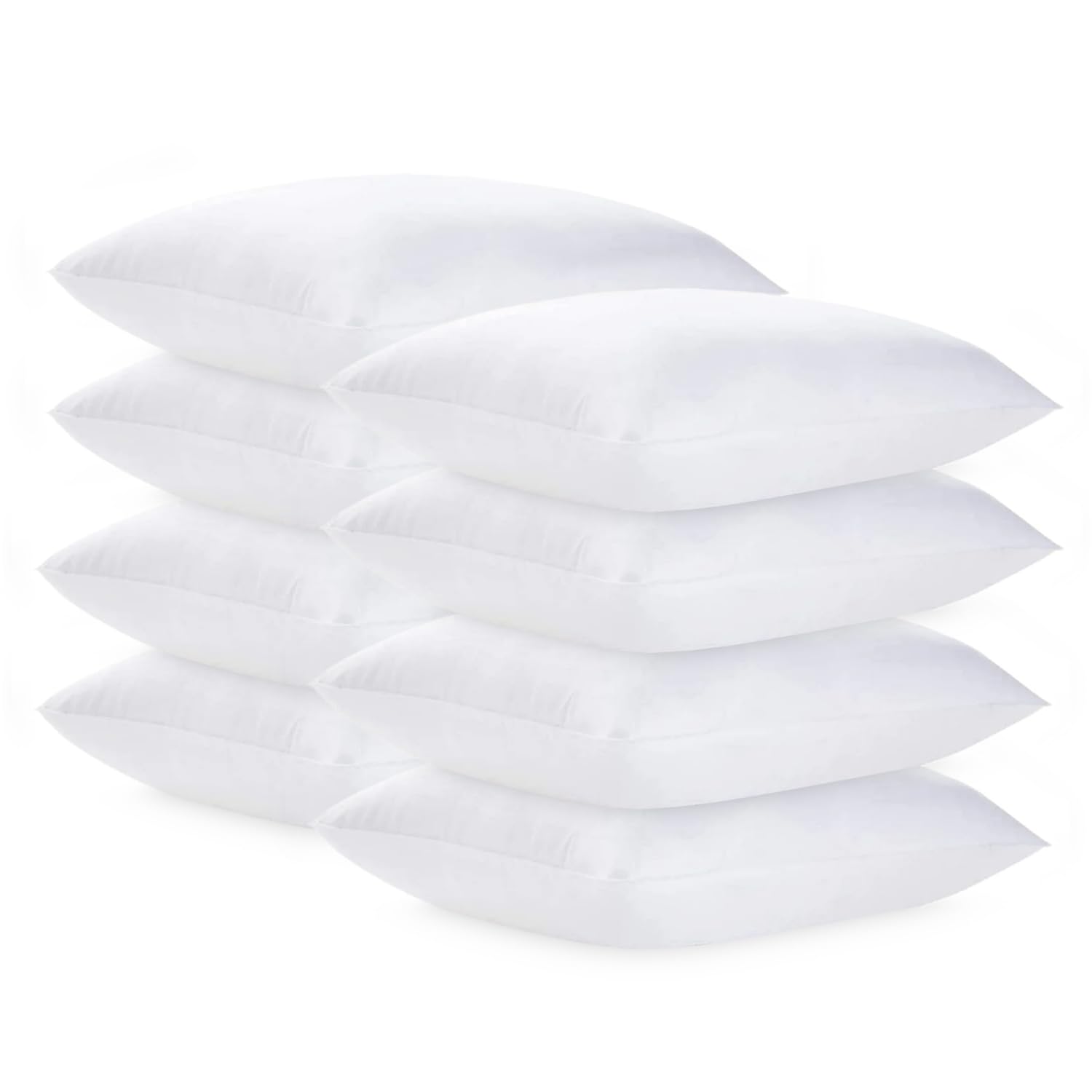 Comfy Nights White Pillow 8 Pack Hotel Quality Plain Bed Pillows Hypoallergenic & Anti Dust Mite Resistant Firm Support Side Sleeper Bounce Back Pillow (Plain Pack Of 8)