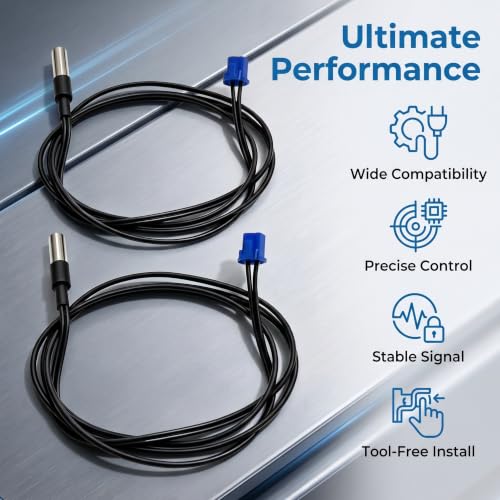 Image of 2PCS 28.5-Inch Cold Water Temperature Sensor Replacement Fits for Avalon Brio Primo Water Dispensers, Blue Connector Cooling Tank Probe, Upgraded Precise Temp Response for Bottom Loading Dispenser