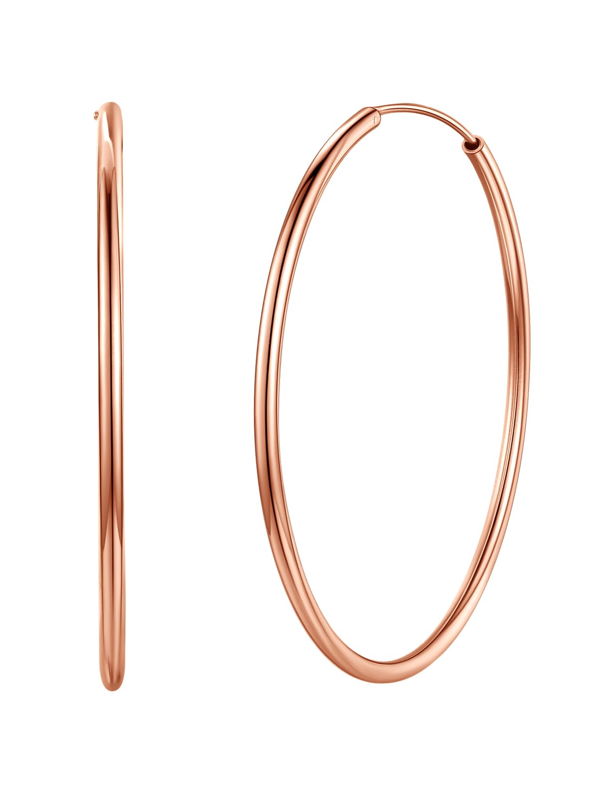 Silvora 925 Pendientes Aros Plata Mujer Hoop Earrings Finos Oreja Joyería | Material Hipoalergénico Plata de Primera Ley Aretes Pequeños Medianos Grandes 20/30/50/70MM Joyería Delicada Caja Regalo