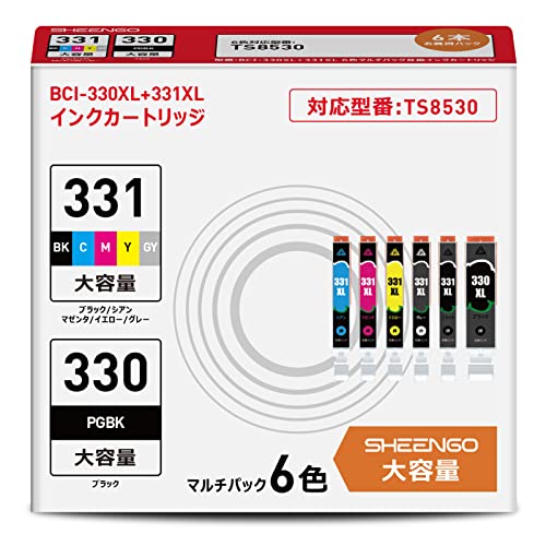 Canon 用 互換インクカートリッジ BCI-331XL+BCI-330XL 6色マルチパック BCI-331+330/6MP 対応機種:PIXUS TS8530 大容量