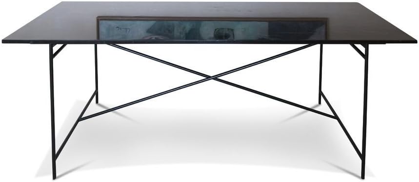pib Black Thorning marble table - Atypical product, The perfect refinement of an elegant table in black marble - Jet black (L214 x H75 x P93 cm)