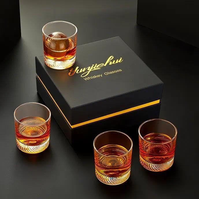 Miniatura 2 de Old Fashioned - Juego de 4 vasos de whisky clásicos de 9.5 onzas, vasos de cóctel bourbon, adecuados para whisky escocés, cristalería duradera sin