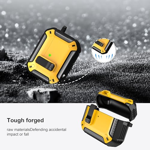 Image of AirPods Pro 3 Case with Magnetic Safety Lock Phone Stand Magsafe, Yellow