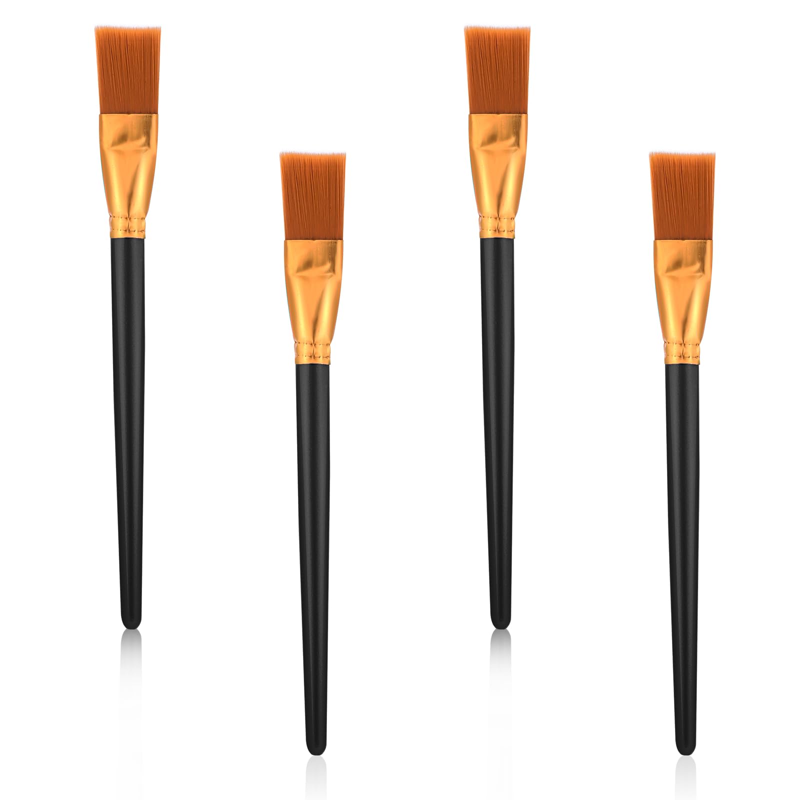 4 Pack Acrylic Paint Brushes - 1 Inch Flat Craft Paint Brushes for Artists - Professional Quality for Acrylic, Watercolor, Gouache, Oil, Face & Body Art