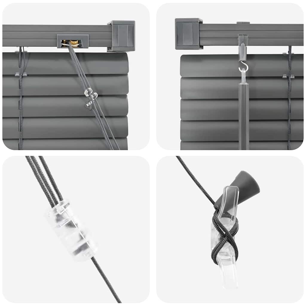 Store Vénitien Aluminium Gris Foncé 130 x 105 cm, Store Fenêtre Intérieur pour Salon, Cuisine et Bureau, Brise-Vue Réglable avec Cordon de Tirage et Clip Sécurité
