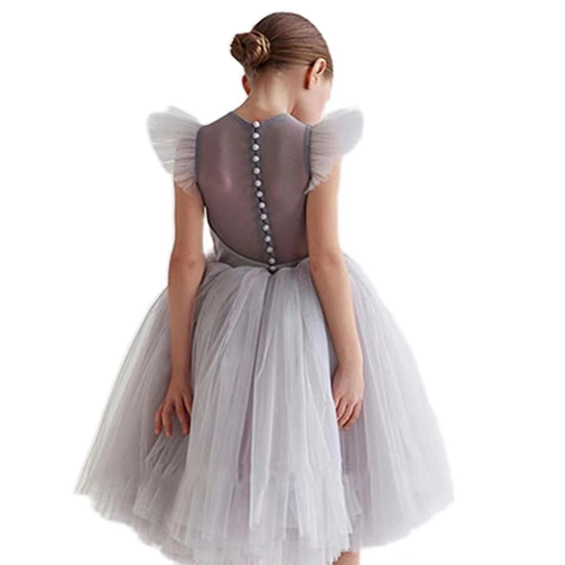 LHXIUIMJ Baby Girl Tulle Tutu Dress Toddler Flutter Sleeve Princess