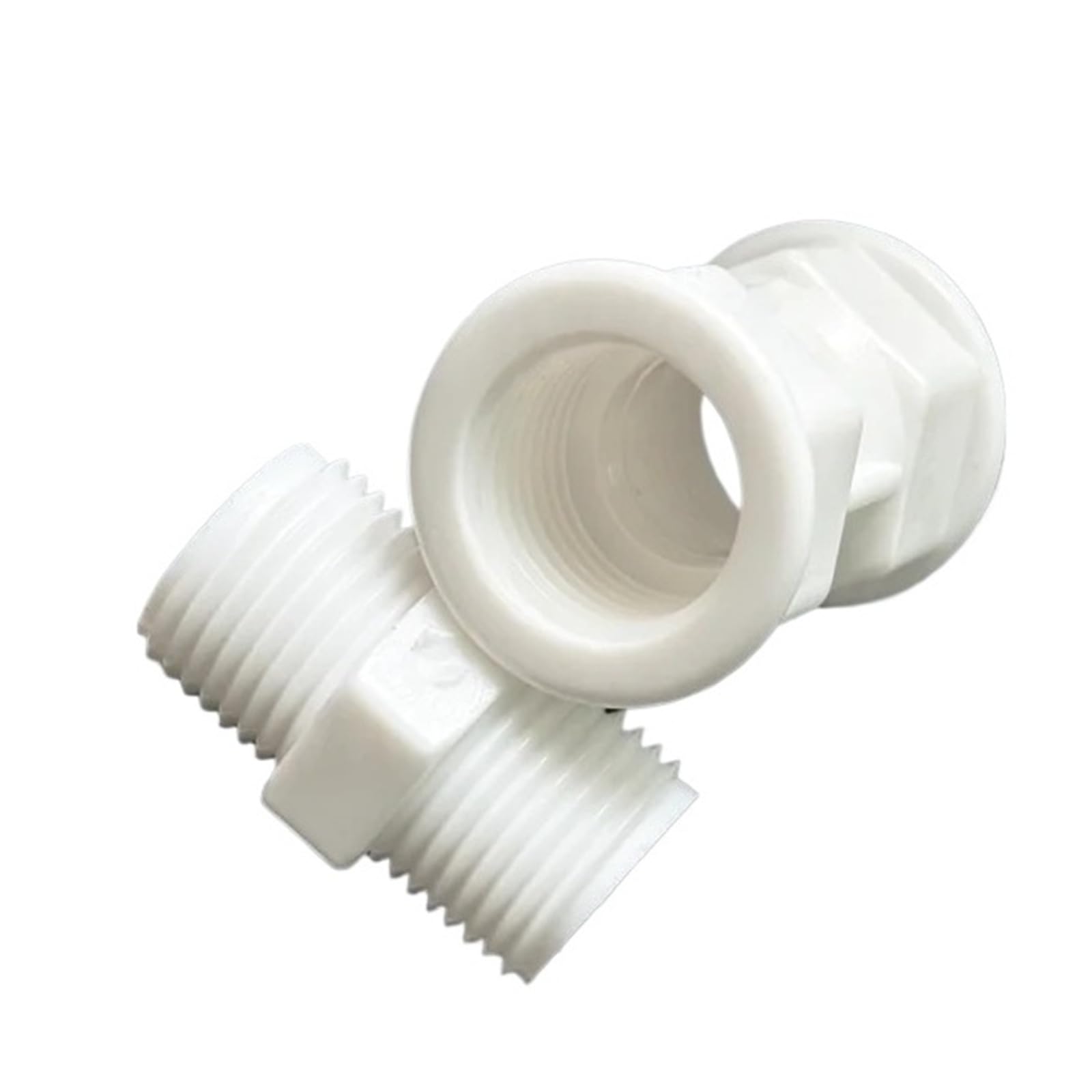 5 szt. Plastikowy konwerter gwintu żeńskiego G1/2 cala DN15 wewnętrzny zewnętrzny adapter prosty przez podwójną głowicę do zaworu wodnego (DN15 męski 5 szt.)