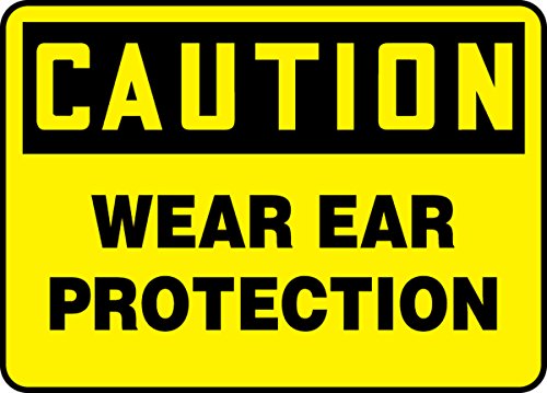 Signalétique de sécurité Wear Ear Protection panneau d'avertissement jaune pour zone bruyante