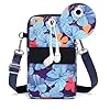 Narunii Petit Sac Téléphone Portable Femme,Sac de téléphone Portable,Bandoulière Portefeuille Poche,Crossbody Pochette Sacoche Running (Fleurs Bleues) #3