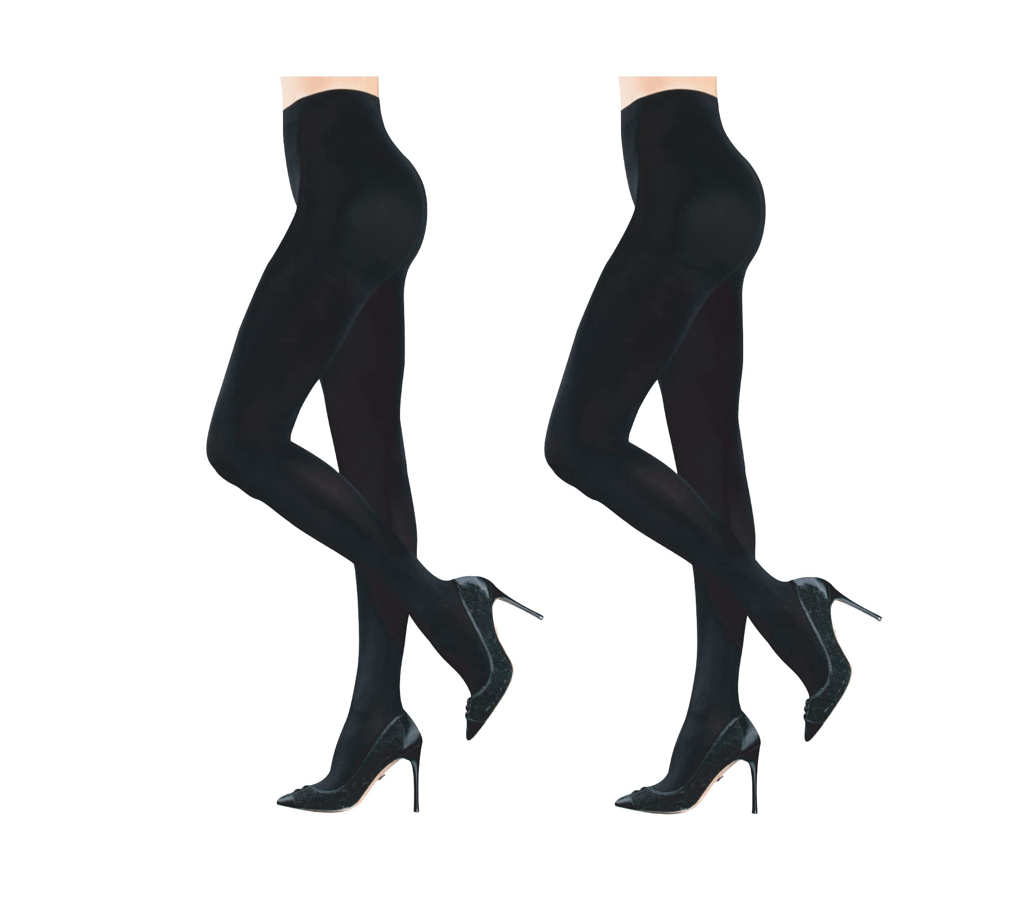 Badgley Mischka Medias opacas con forro polar para mujer, paquete de 2
