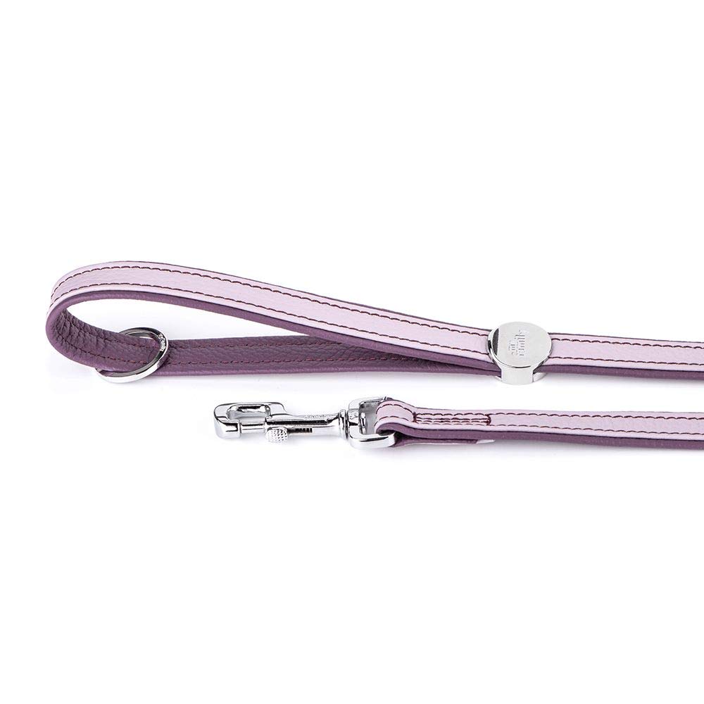 MyFamily Guinzaglio per Cane in Vera Pelle Italiana Made in Italy, Finiture Metalliche in Bronzo Bianco, Pratico e Confortevole, Fatto a Mano, Collezione Firenze