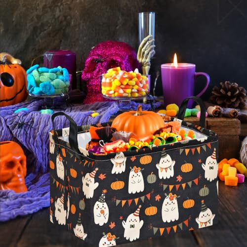 Image of Halloween Shelf Nursery Storage Basket Laundry Hamper Storage Box and Bins for Home Clothes with Handles