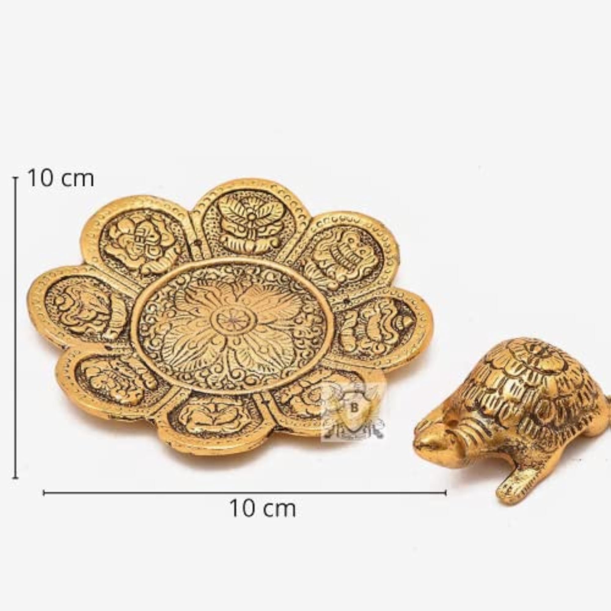Metal Tortoise Plate for Vastu Good Luck Decor
