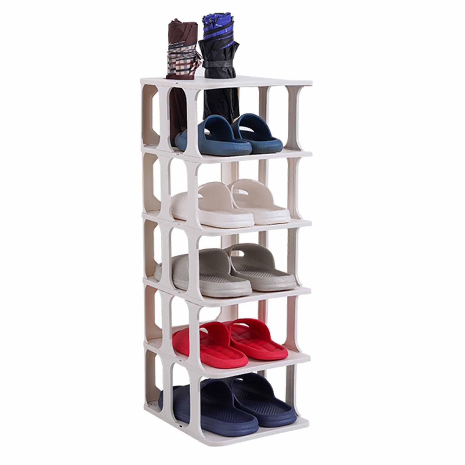 Organiseur chaussures entrée gain de place étroit blanc pour petits espaces