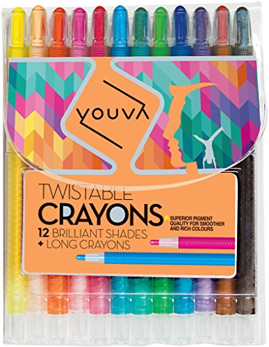 Navneet Youva Twistable Crayons (Pack Of 12),Multicolor