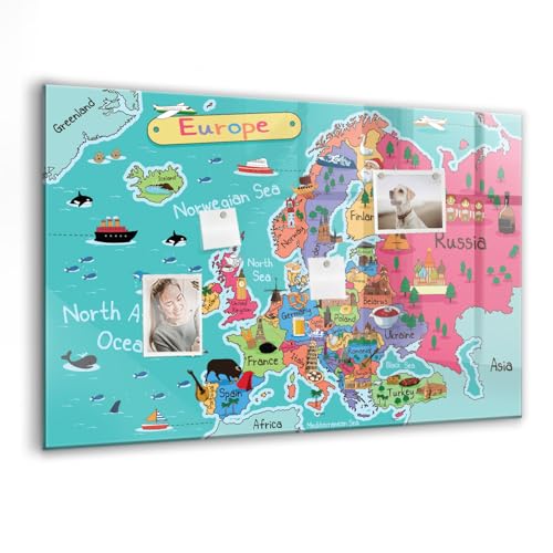 Tableau blanc magnétique en verre effaçable à sec 90x60cm pour affichage de bureau