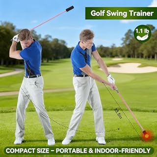 Golf Swing Trainer- Golf Grip and Tempo Trainer, Warm up Click Stick Golf Training Aid, Golf Speed Trainer, Rhythm Correction for Tempo & Wrist Angle, Portable Training Aid for Beginners to Pros