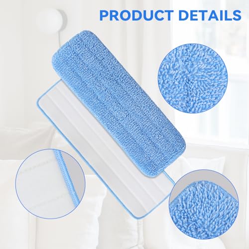 Image of 12 inch Microfiber Pad for Rubbermaid Commercial 12 Inch Mop Head - 8 Pack Replacement Wet & Dry Commercial Reusable Cleaning Mop Refills Fit for Any Microfiber Flat Mop System 12 inch