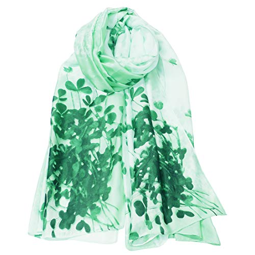 Patrick Francis Shamrock Green/White Spring Fashion Scarf, Irish Outfit Accessory
